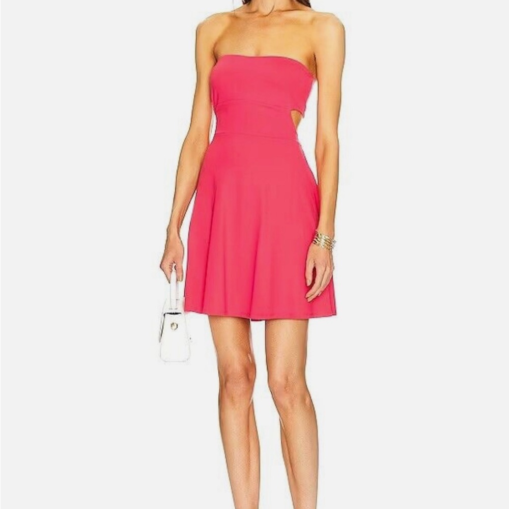 Susana Monaco Pink Strapless Fit and Flare Dress